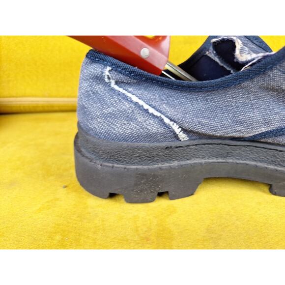 Zara Man Blue Black Denim Shoes Size 7-7.5 main image 5